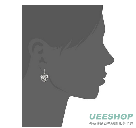 Sterling Silver Filigree Heart Drop Earrings